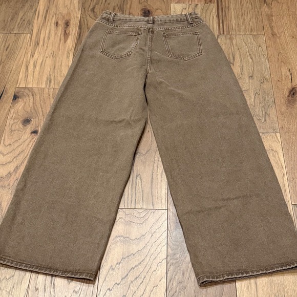 SHEIN Women Brown High Waisted Wide Leg Jeans sz L 8/10 NWOT - Picture 4 of 6